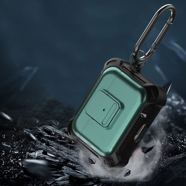 For AirPods Pro TPU + PC Shockproof Earphone Protective Case with Switch(Purple) by buy2fix