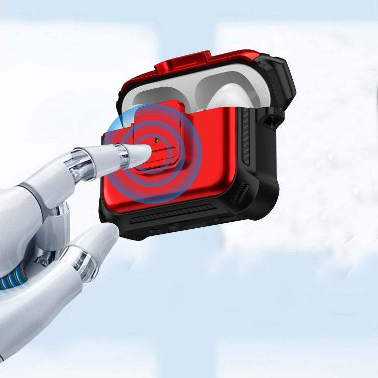 For AirPods Pro 2 TPU + PC Shockproof Earphone Protective Case with Switch(White) by buy2fix