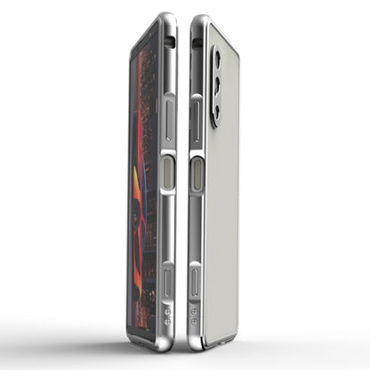 For Sony Xperia 5 Ⅳ Aurora Series Lens Protector + Metal Frame Phone Case(Silver) - Sony Cases by buy2fix | Online Shopping UK | buy2fix