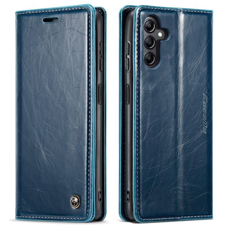 For Samsung Galaxy A14 5G CaseMe 003 Crazy Horse Texture Leather Phone Case(Blue) - Galaxy Phone Cases by CaseMe | Online Shopping UK | buy2fix