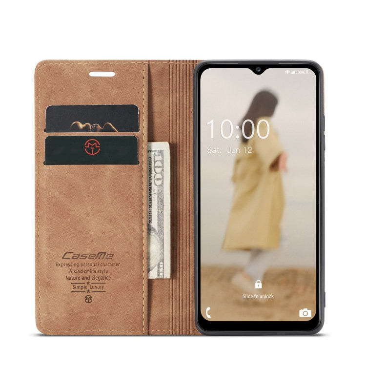 For Samsung Galaxy A14 5G CaseMe 013 Multifunctional Horizontal Flip Leather Phone Case(Brown) by CaseMe