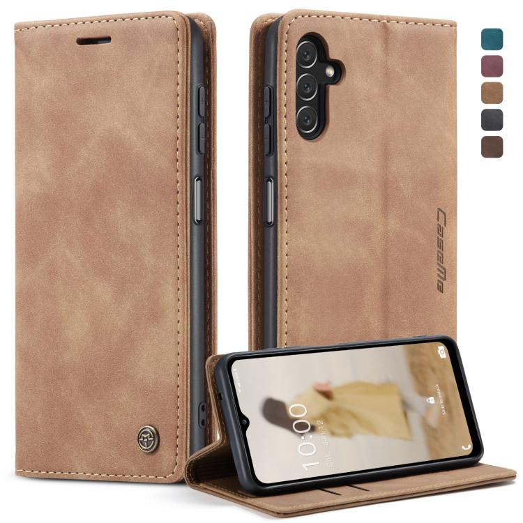 For Samsung Galaxy A14 5G CaseMe 013 Multifunctional Horizontal Flip Leather Phone Case(Brown) by CaseMe