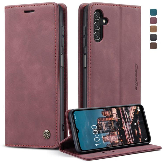 For Samsung Galaxy A14 5G CaseMe 013 Multifunctional Horizontal Flip Leather Phone Case(Wine Red) by CaseMe