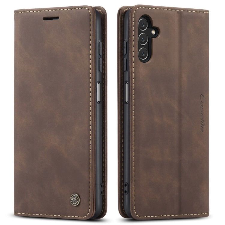 For Samsung Galaxy A14 5G CaseMe 013 Multifunctional Horizontal Flip Leather Phone Case(Coffee) by CaseMe