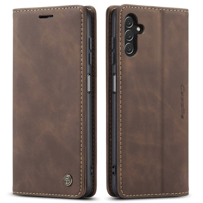 For Samsung Galaxy A14 5G CaseMe 013 Multifunctional Horizontal Flip Leather Phone Case(Coffee) by CaseMe