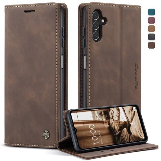 For Samsung Galaxy A14 5G CaseMe 013 Multifunctional Horizontal Flip Leather Phone Case(Coffee) by CaseMe