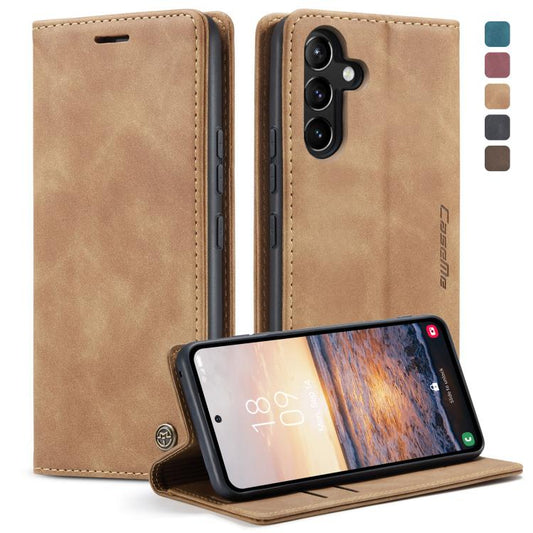 For Samsung Galaxy A54 CaseMe 013 Multifunctional Horizontal Flip Leather Phone Case(Brown) by CaseMe