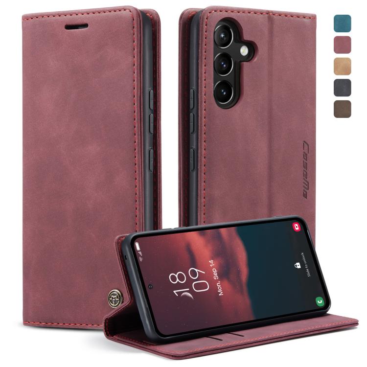 For Samsung Galaxy A54 CaseMe 013 Multifunctional Horizontal Flip Leather Phone Case(Wine Red) by CaseMe