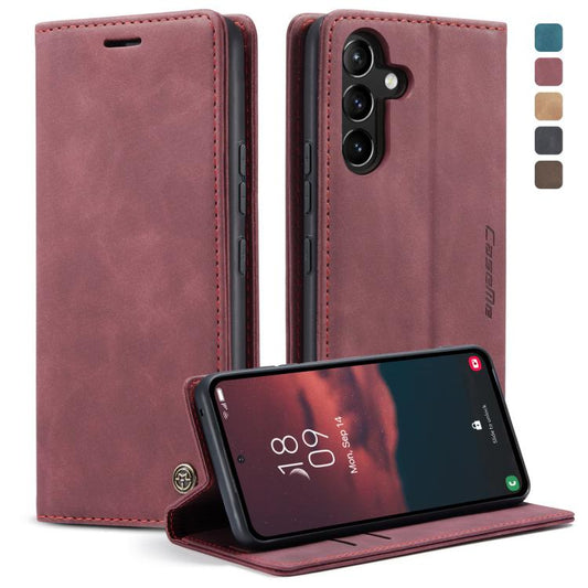 For Samsung Galaxy A54 CaseMe 013 Multifunctional Horizontal Flip Leather Phone Case(Wine Red) by CaseMe