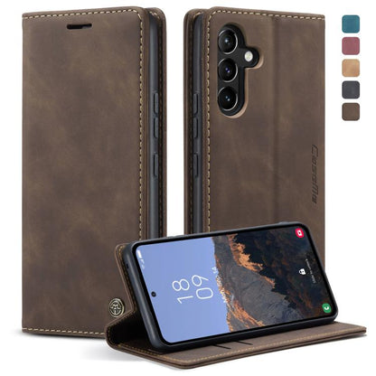 For Samsung Galaxy A54 CaseMe 013 Multifunctional Horizontal Flip Leather Phone Case(Coffee) by CaseMe