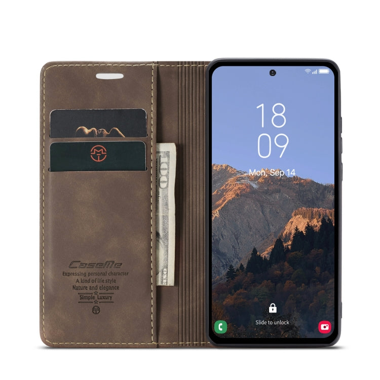 For Samsung Galaxy A54 CaseMe 013 Multifunctional Horizontal Flip Leather Phone Case(Coffee) by CaseMe