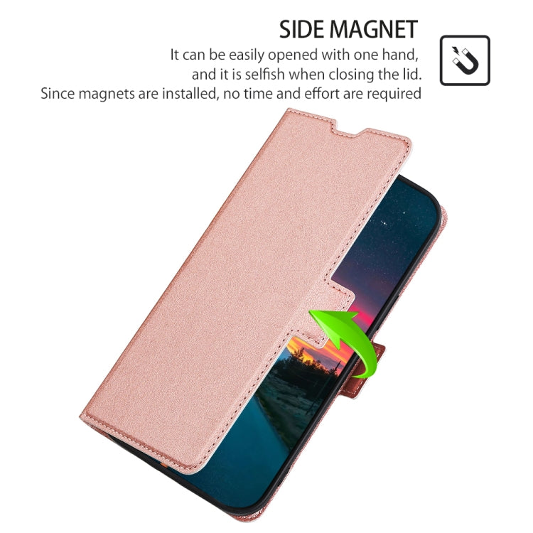 For OnePlus 11 Ultra-thin Voltage Side Buckle Horizontal Flip Leather Phone Case(Rose Gold) by buy2fix