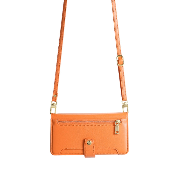 For OnePlus 11 Sheep Texture Cross-body Zipper Wallet Leather Phone Case(Orange) by buy2fix