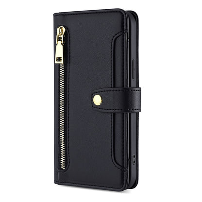 For OnePlus 11 Sheep Texture Cross-body Zipper Wallet Leather Phone Case(Black) by buy2fix