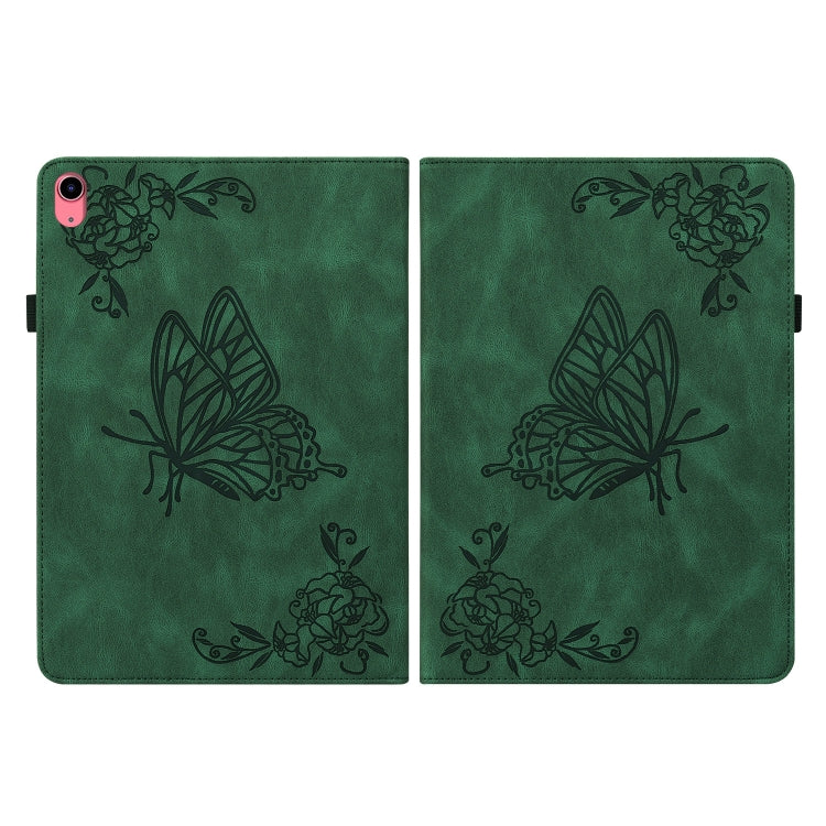 For iPad 2025 / 2022 Butterfly Flower Embossed Leather Tablet Case(Green) - iPad 2025 / 2022 Cases by buy2fix | Online Shopping UK | buy2fix