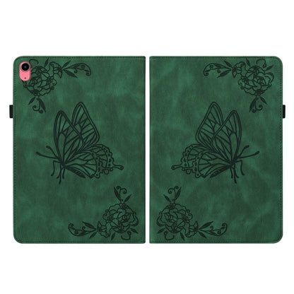 For iPad 2025 / 2022 Butterfly Flower Embossed Leather Tablet Case(Green) - iPad 2025 / 2022 Cases by buy2fix | Online Shopping UK | buy2fix