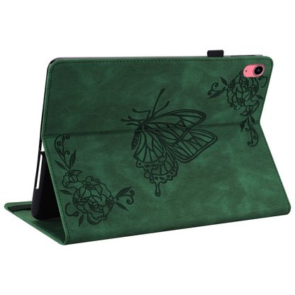 For iPad 2025 / 2022 Butterfly Flower Embossed Leather Tablet Case(Green) - iPad 2025 / 2022 Cases by buy2fix | Online Shopping UK | buy2fix