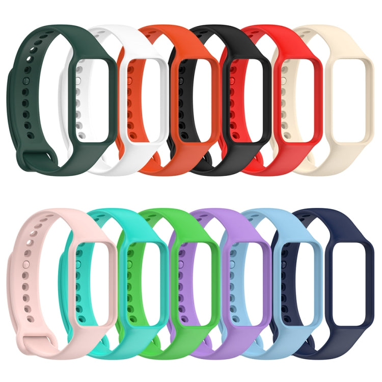 For Redmi Band 2 Solid Color Silicone Integrated Watch Band(Red) - Watch Bands by buy2fix | Online Shopping UK | buy2fix