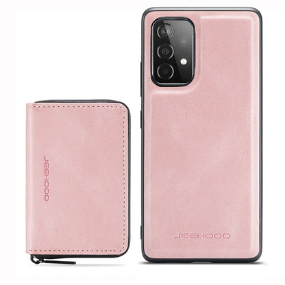 For Samsung Galaxy A53 5G JEEHOOD Magnetic Zipper Horizontal Flip Leather Phone Case(Pink) - Galaxy Phone Cases by JEEHOOD | Online Shopping UK | buy2fix