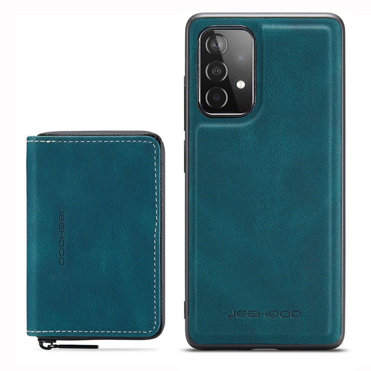 For Samsung Galaxy A53 5G JEEHOOD Magnetic Zipper Horizontal Flip Leather Phone Case(Blue) - Galaxy Phone Cases by JEEHOOD | Online Shopping UK | buy2fix