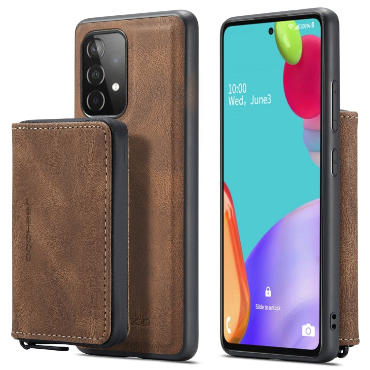 For Samsung Galaxy A53 5G JEEHOOD Magnetic Zipper Horizontal Flip Leather Phone Case(Brown) - Galaxy Phone Cases by JEEHOOD | Online Shopping UK | buy2fix