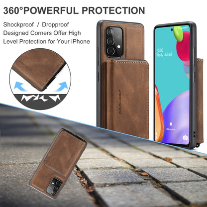 For Samsung Galaxy A53 5G JEEHOOD Magnetic Zipper Horizontal Flip Leather Phone Case(Brown) - Galaxy Phone Cases by JEEHOOD | Online Shopping UK | buy2fix