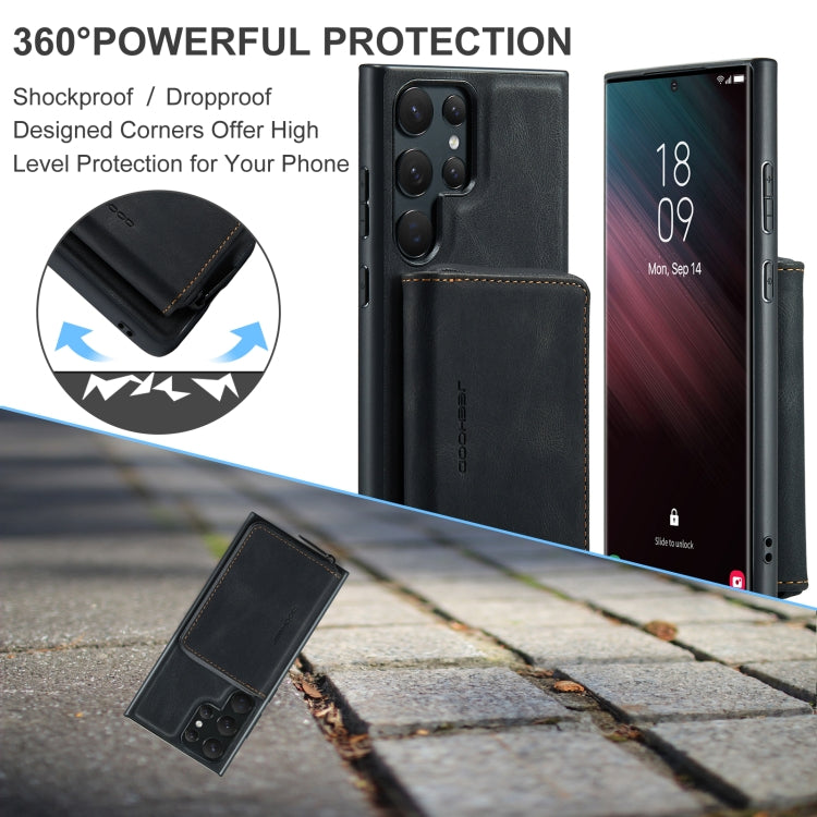 For Samsung Galaxy S23 Ultra 5G JEEHOOD Magnetic Zipper Horizontal Flip Leather Phone Case(Black) - Galaxy S23 Ultra 5G Cases by JEEHOOD | Online Shopping UK | buy2fix