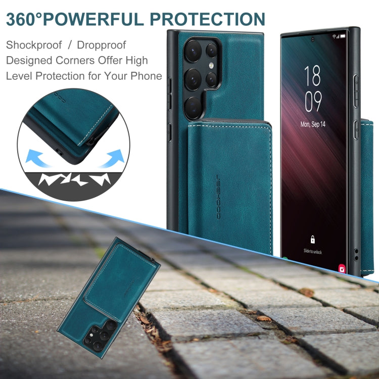 For Samsung Galaxy S23 Ultra 5G JEEHOOD Magnetic Zipper Horizontal Flip Leather Phone Case(Blue) - Galaxy S23 Ultra 5G Cases by JEEHOOD | Online Shopping UK | buy2fix