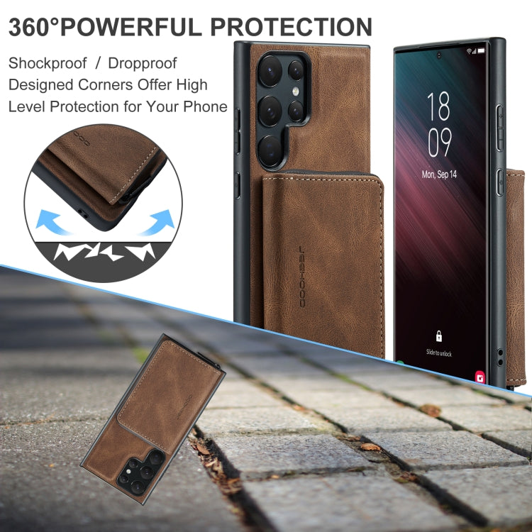 For Samsung Galaxy S23 Ultra 5G JEEHOOD Magnetic Zipper Horizontal Flip Leather Phone Case(Brown) - Galaxy S23 Ultra 5G Cases by JEEHOOD | Online Shopping UK | buy2fix