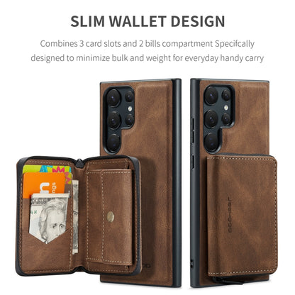 For Samsung Galaxy S23 Ultra 5G JEEHOOD Magnetic Zipper Horizontal Flip Leather Phone Case(Brown) - Galaxy S23 Ultra 5G Cases by JEEHOOD | Online Shopping UK | buy2fix