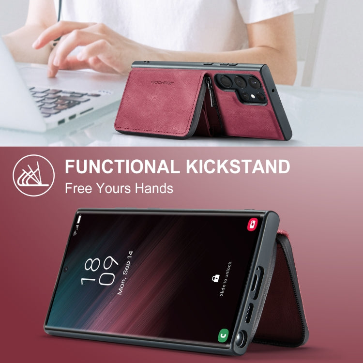 For Samsung Galaxy S23 Ultra 5G JEEHOOD Magnetic Zipper Horizontal Flip Leather Phone Case(Red) - Galaxy S23 Ultra 5G Cases by JEEHOOD | Online Shopping UK | buy2fix