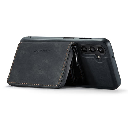 For Samsung Galaxy A15 5G JEEHOOD Magnetic Zipper Horizontal Flip Leather Phone Case(Black) - Galaxy Phone Cases by JEEHOOD | Online Shopping UK | buy2fix