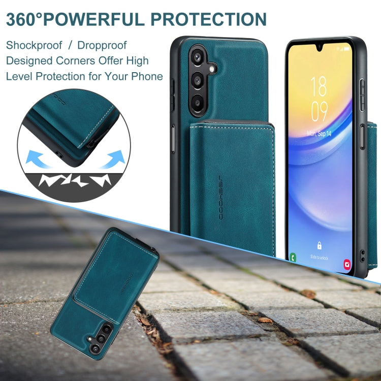 For Samsung Galaxy A15 5G JEEHOOD Magnetic Zipper Horizontal Flip Leather Phone Case(Blue) - Galaxy Phone Cases by JEEHOOD | Online Shopping UK | buy2fix