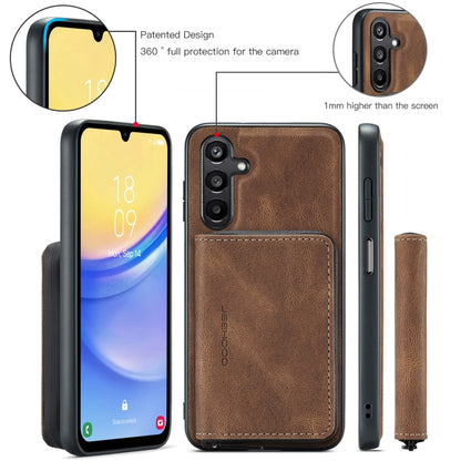 For Samsung Galaxy A15 5G JEEHOOD Magnetic Zipper Horizontal Flip Leather Phone Case(Brown) - Galaxy Phone Cases by JEEHOOD | Online Shopping UK | buy2fix