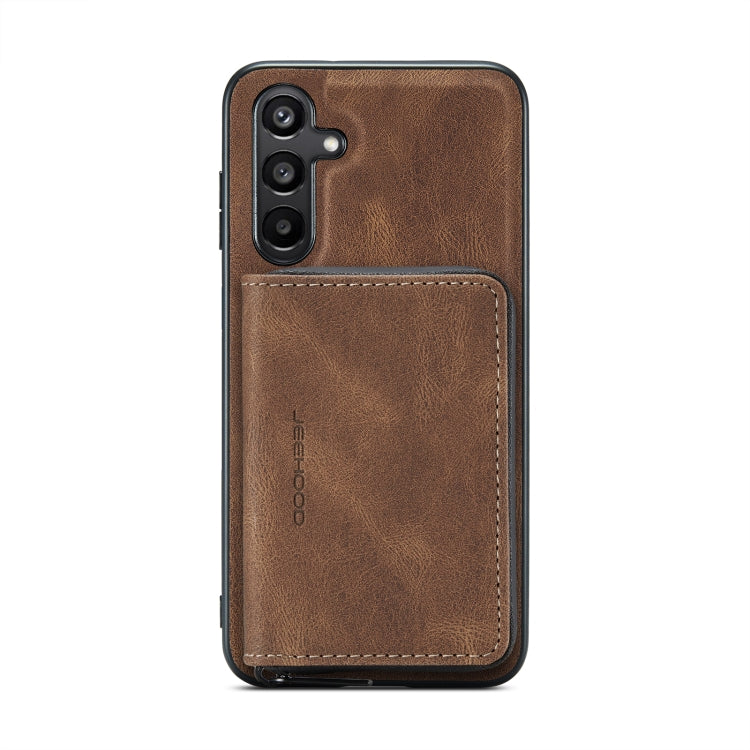 For Samsung Galaxy A15 5G JEEHOOD Magnetic Zipper Horizontal Flip Leather Phone Case(Brown) - Galaxy Phone Cases by JEEHOOD | Online Shopping UK | buy2fix