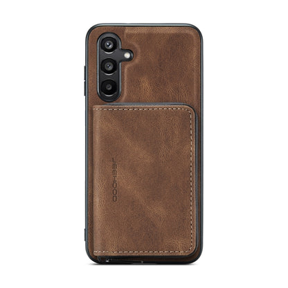 For Samsung Galaxy A15 5G JEEHOOD Magnetic Zipper Horizontal Flip Leather Phone Case(Brown) - Galaxy Phone Cases by JEEHOOD | Online Shopping UK | buy2fix