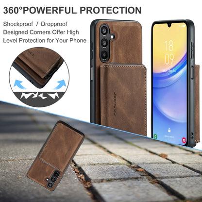 For Samsung Galaxy A15 5G JEEHOOD Magnetic Zipper Horizontal Flip Leather Phone Case(Brown) - Galaxy Phone Cases by JEEHOOD | Online Shopping UK | buy2fix