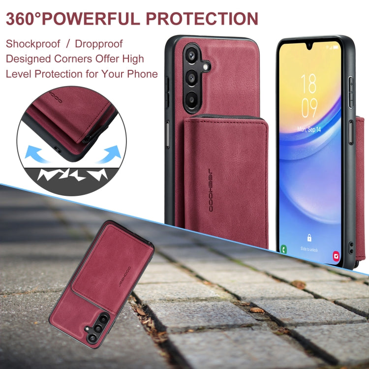 For Samsung Galaxy A15 5G JEEHOOD Magnetic Zipper Horizontal Flip Leather Phone Case(Red) - Galaxy Phone Cases by JEEHOOD | Online Shopping UK | buy2fix