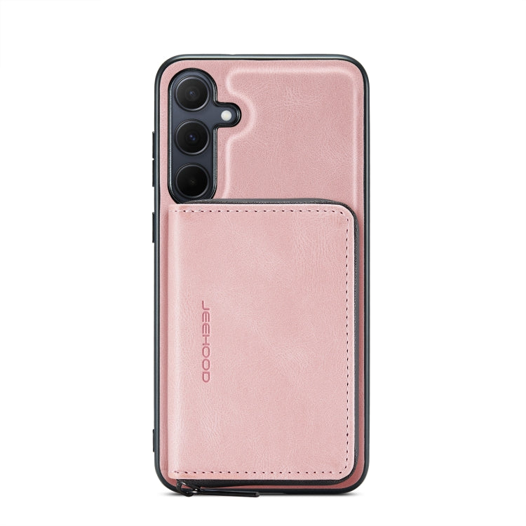 For Samsung Galaxy A55 5G JEEHOOD Magnetic Zipper Horizontal Flip Leather Phone Case(Pink) - Galaxy Phone Cases by JEEHOOD | Online Shopping UK | buy2fix
