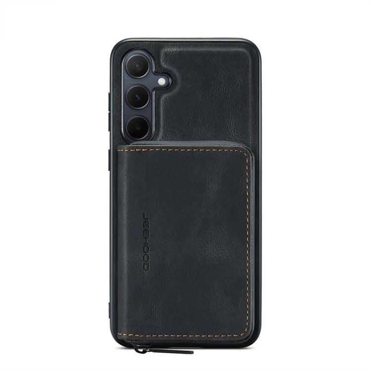 For Samsung Galaxy A55 5G JEEHOOD Magnetic Zipper Horizontal Flip Leather Phone Case(Black) - Galaxy Phone Cases by JEEHOOD | Online Shopping UK | buy2fix