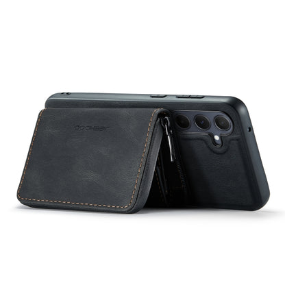 For Samsung Galaxy A55 5G JEEHOOD Magnetic Zipper Horizontal Flip Leather Phone Case(Black) - Galaxy Phone Cases by JEEHOOD | Online Shopping UK | buy2fix