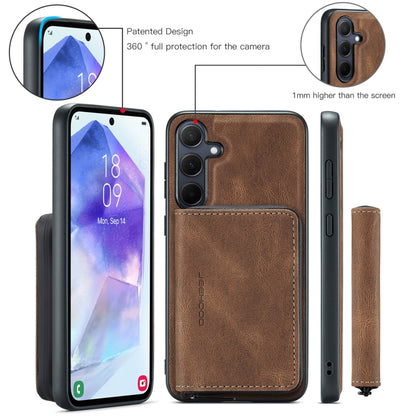 For Samsung Galaxy A55 5G JEEHOOD Magnetic Zipper Horizontal Flip Leather Phone Case(Brown) - Galaxy Phone Cases by JEEHOOD | Online Shopping UK | buy2fix