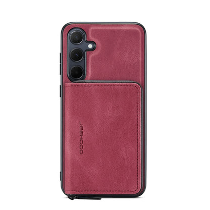 For Samsung Galaxy A55 5G JEEHOOD Magnetic Zipper Horizontal Flip Leather Phone Case(Red) - Galaxy Phone Cases by JEEHOOD | Online Shopping UK | buy2fix