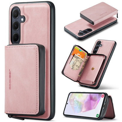For Samsung Galaxy A35 5G JEEHOOD Magnetic Zipper Horizontal Flip Leather Phone Case(Pink) - Galaxy Phone Cases by JEEHOOD | Online Shopping UK | buy2fix