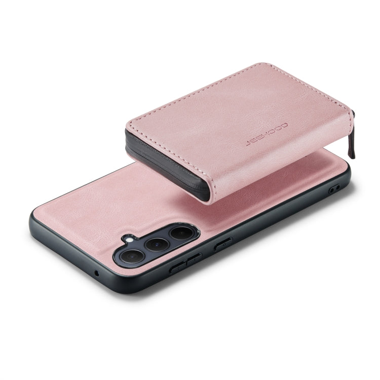 For Samsung Galaxy A35 5G JEEHOOD Magnetic Zipper Horizontal Flip Leather Phone Case(Pink) - Galaxy Phone Cases by JEEHOOD | Online Shopping UK | buy2fix