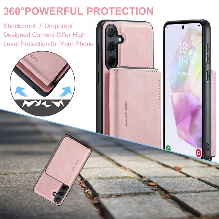 For Samsung Galaxy A35 5G JEEHOOD Magnetic Zipper Horizontal Flip Leather Phone Case(Pink) - Galaxy Phone Cases by JEEHOOD | Online Shopping UK | buy2fix