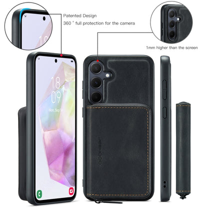 For Samsung Galaxy A35 5G JEEHOOD Magnetic Zipper Horizontal Flip Leather Phone Case(Black) - Galaxy Phone Cases by JEEHOOD | Online Shopping UK | buy2fix