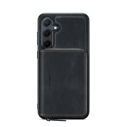 For Samsung Galaxy A35 5G JEEHOOD Magnetic Zipper Horizontal Flip Leather Phone Case(Black) - Galaxy Phone Cases by JEEHOOD | Online Shopping UK | buy2fix