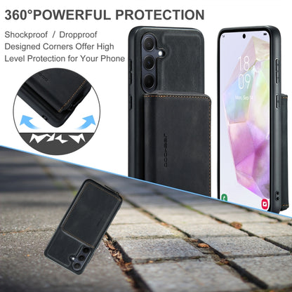 For Samsung Galaxy A35 5G JEEHOOD Magnetic Zipper Horizontal Flip Leather Phone Case(Black) - Galaxy Phone Cases by JEEHOOD | Online Shopping UK | buy2fix