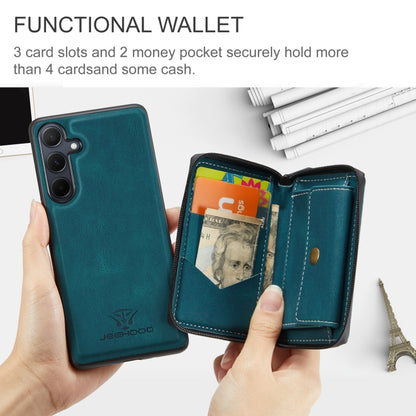 For Samsung Galaxy A35 5G JEEHOOD Magnetic Zipper Horizontal Flip Leather Phone Case(Blue) - Galaxy Phone Cases by JEEHOOD | Online Shopping UK | buy2fix